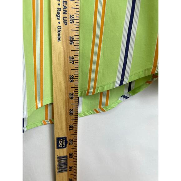 Robert Graham Men's Large Lime Green/Purple Striped Long Sleeve Button Up Shirt - Picture 5 of 7